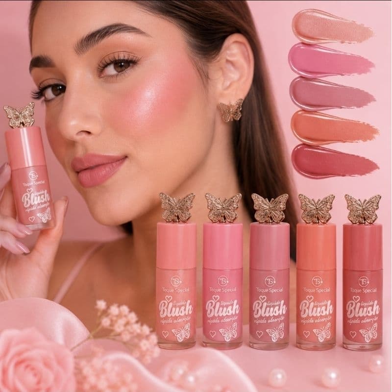 Blush Líquido Toque Special com Aplicador Efeito Natural Alta Pigmentação Fácil de Esfumar Maquiagem Multifuncional