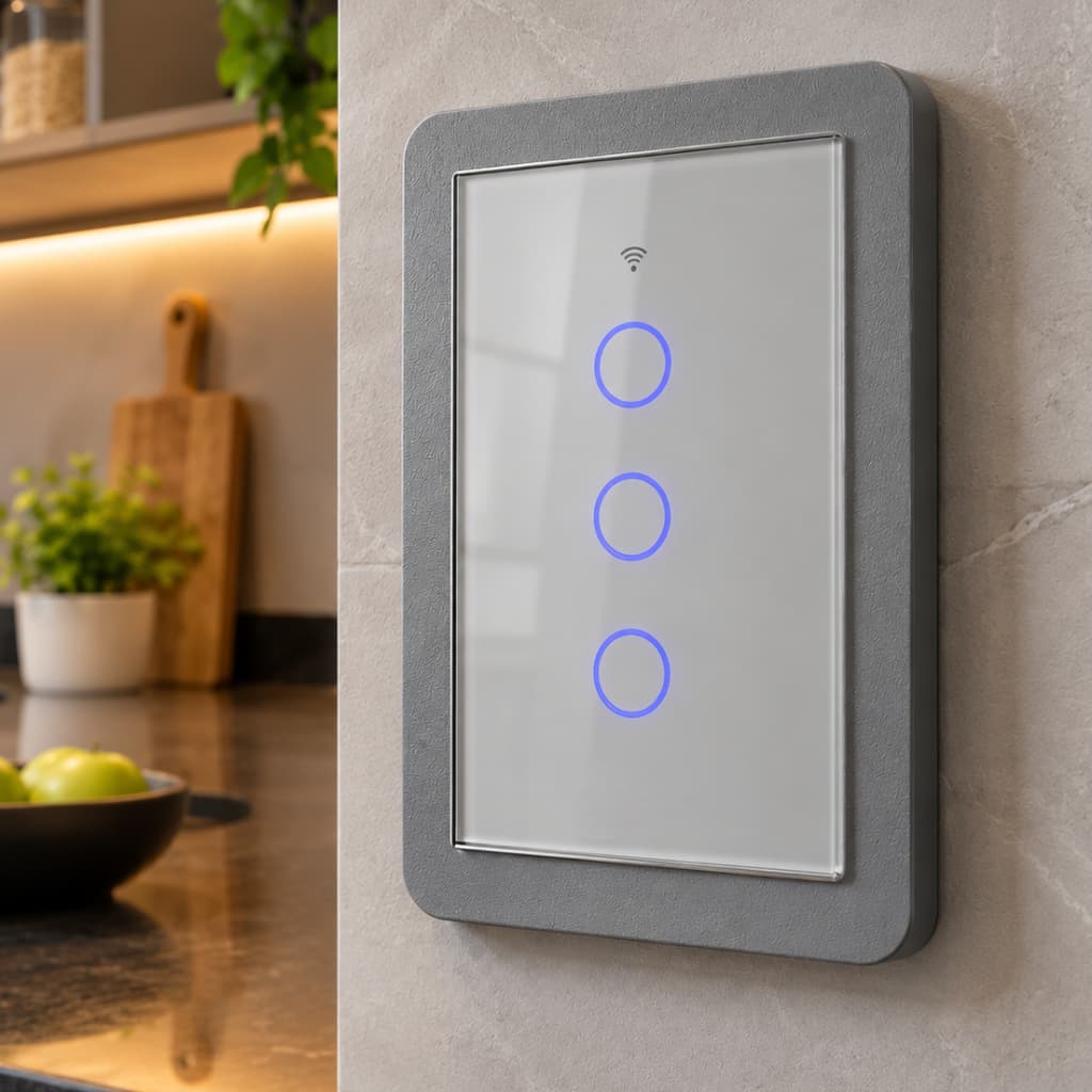 Moldura Premium para Interruptor Inteligente Wi-Fi Touch 4x2 Acabamento Perfeito sem Quebra-Quebra