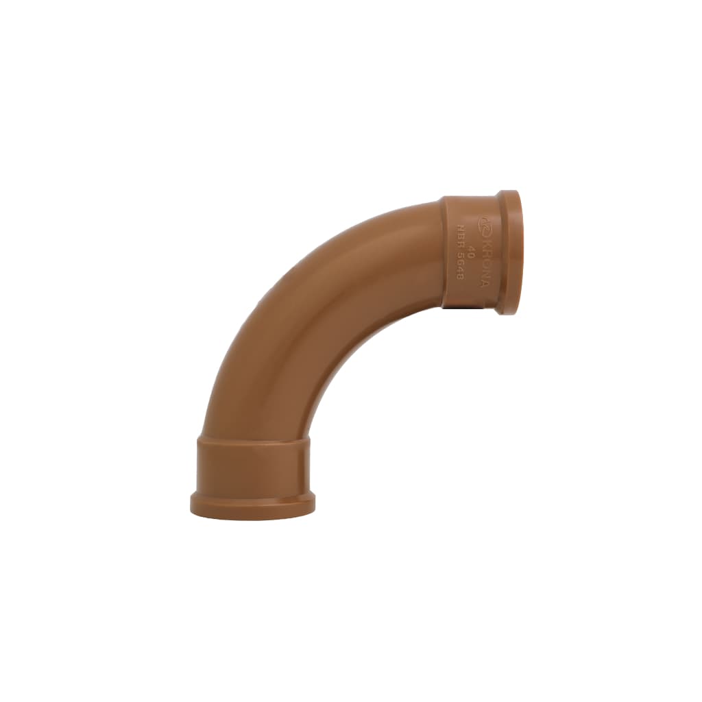 Curva 90° PVC Marrom Soldável 50mm (1 1/2") - Krona