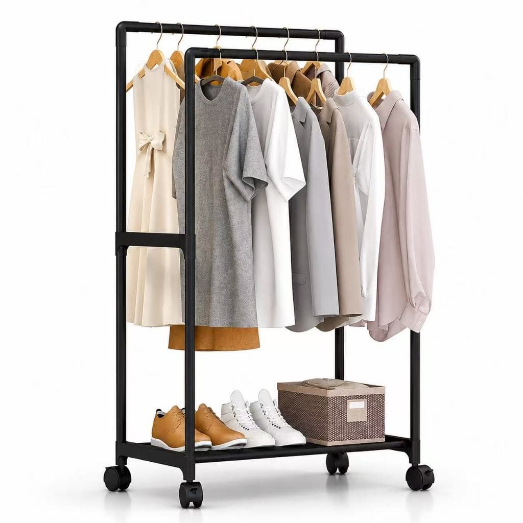 Guarda Roupa Portátil Arara Multifuncional com Cabideiro e Sapateira