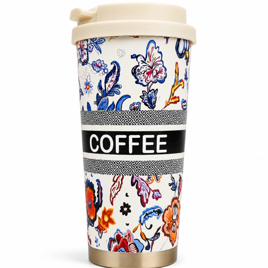 Copo Térmico para Café 500ml Inox 316L com Tampa Quente e Gelado Viagem Escritório Presente