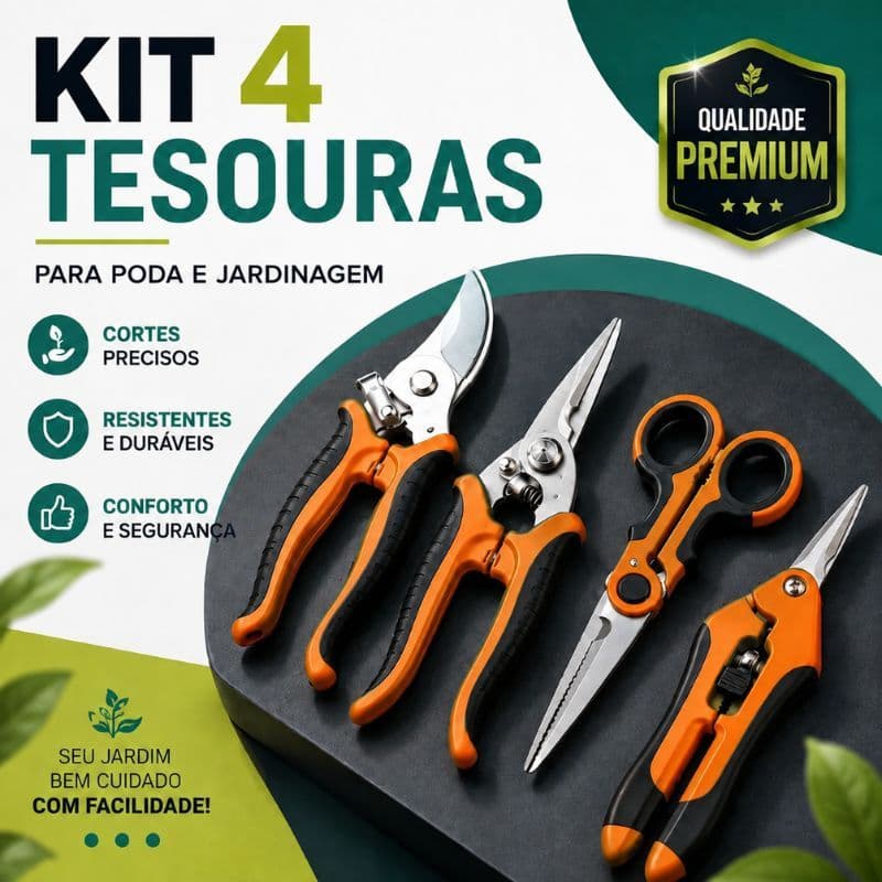 Ferramentas Jardim Kit 3/4 Tesouras Poda Multiuso Precisão Plantas Bonsai Flores Colheita