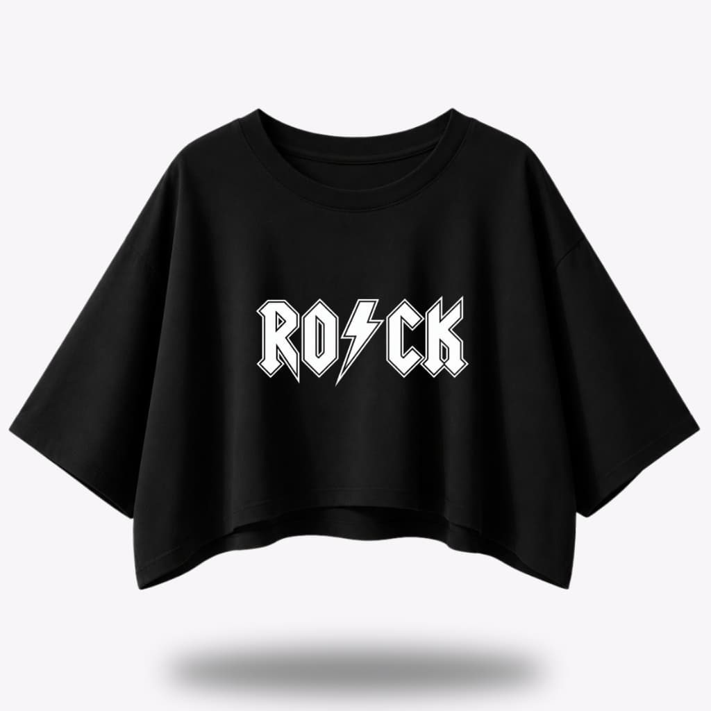 Cropped Feminino Oversized Estampado Camiseta Feminina T-shirt Rock Moda Feminina Para Mulheres