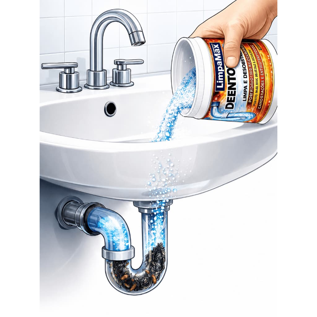 Desentupidor 1kg 500g 250g 100g Desentop Ralos Pia Canos Vaso Sanitario Limpa Max