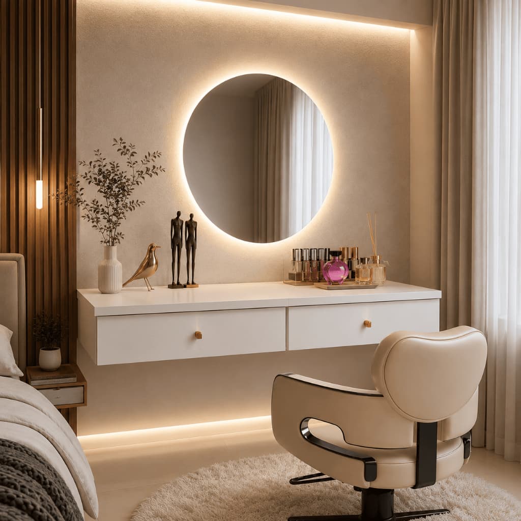 Kit 2 Penteadeiras Suspensa com Gaveta Design Moderno Para Quarto Parede Home Maquiagem Make