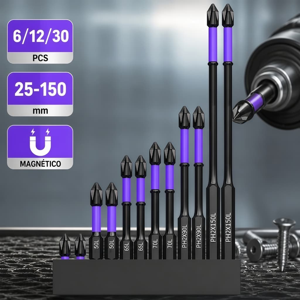 Magnetic Bits Philips Tip Screwdriver Ph2 Set 6/12/30 Pcs Magnetic Non-Slip With Hex Magnet