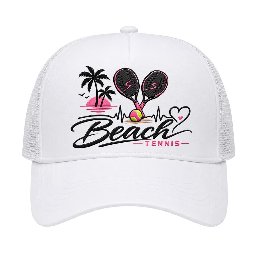 Boné Esportivo Trucker Beach Tennis DTF Feminino Raquete Praia