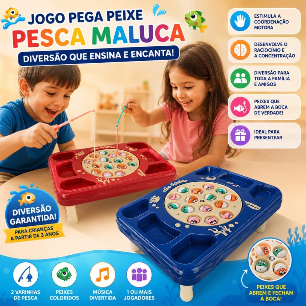 Jogo Pega Peixe Pesca Maluca – Diversão Aquática e Educativa