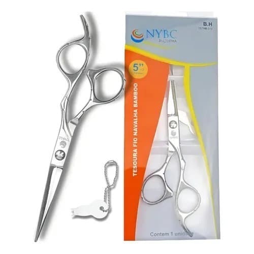 TESOURA PARA CABELO FIO NAVALHA BAMBOO POLEGADA 5 NYBC