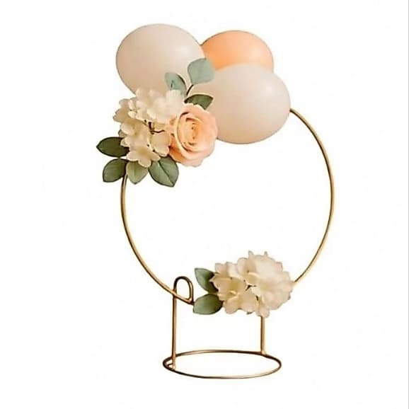 Mini Arco de Mesa Com Pé para Festas 63cm | Bexiga Balão Aniversário Suporte Decoração Ferro 50x50cm