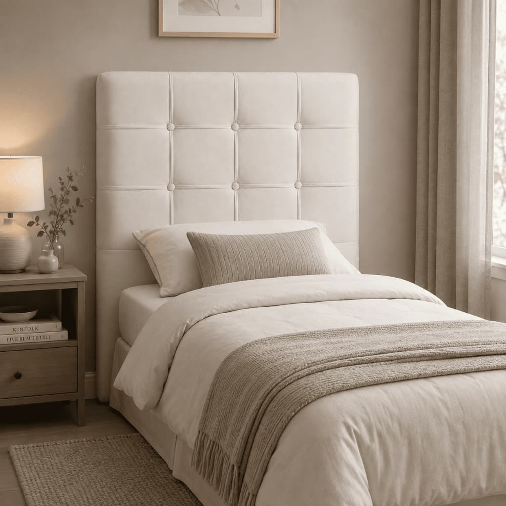 Cabeceira Estofada Cama Box Solteiro 90cm Tecido Suede
