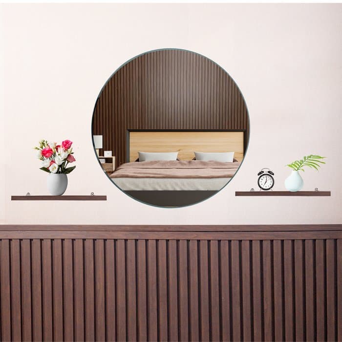 Espelho de 30cm decorativo de vidro sem distorção de vidro 3mm C/ fita para fixar e fácil instalação