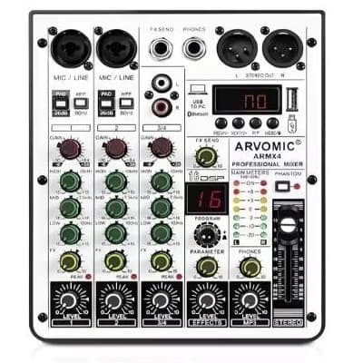 Mixer De Som Arvomic Armx4 Bt E Usb 16 Efeitos Eq 3 Bandas