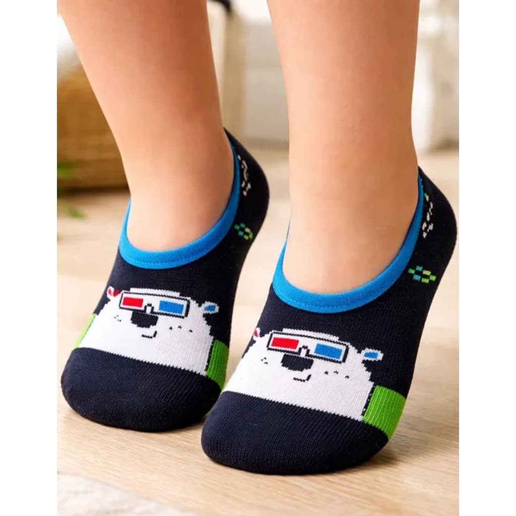 Meia Sapatilha Infantil Antiderrapante Urso Masculina Duck