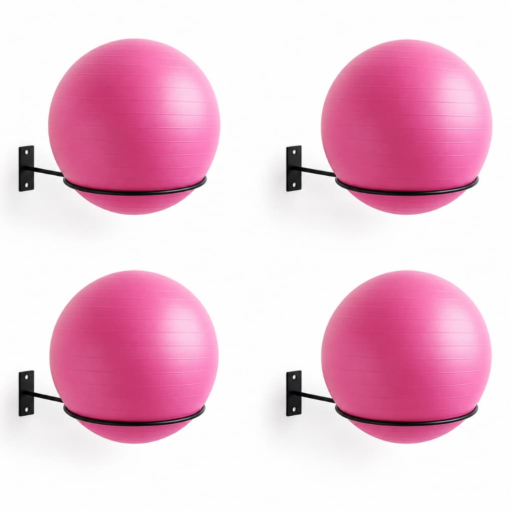 Kit 04 Suporte Bola Pilates Suiça + Parafuso e Buchas Aço Reforçado