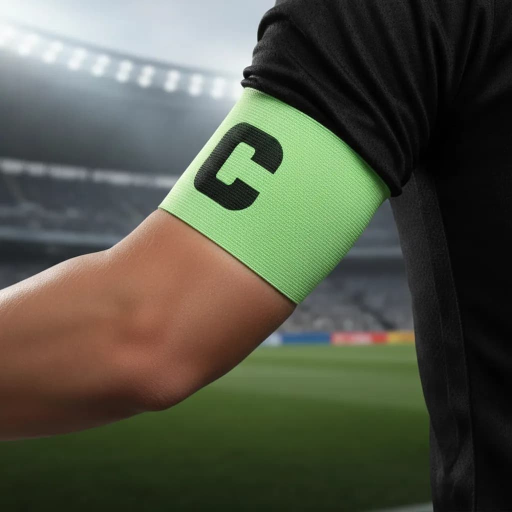 Faixa De Capitão De Futebol Futsal Elástica Verde Limão