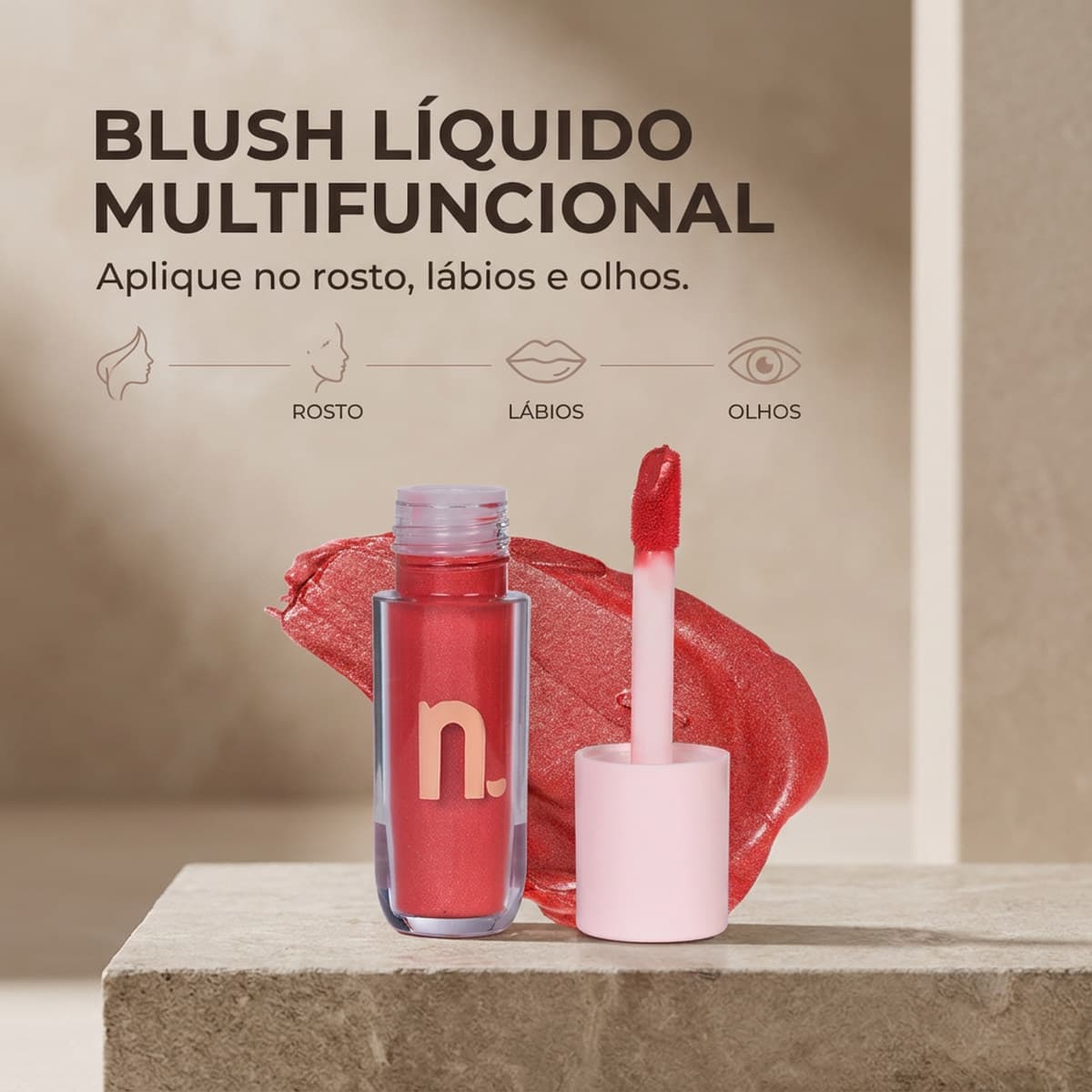 Blush Liquido Multifuncional Western Bravura Sertaneja Nina Maquiagem Efeito Natural Longa Duracao