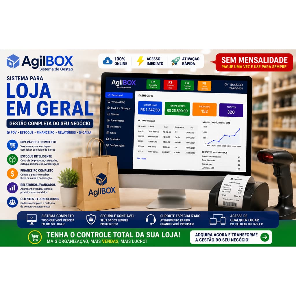 Sistema Completo Assistência Técnica Com Os, Vendas, Estoque