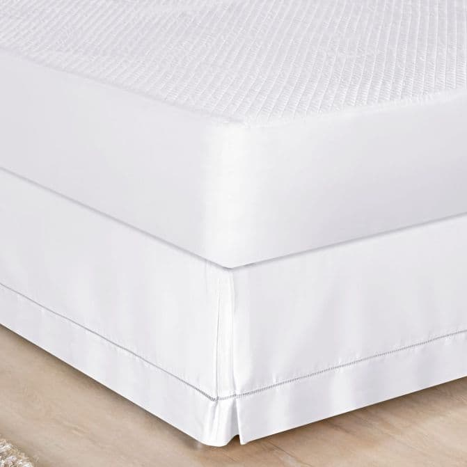 Saia Para Cama Box Ponto Palito Percal 200 Fios 100% Algodão: Branco, Palha, Avelã Premium