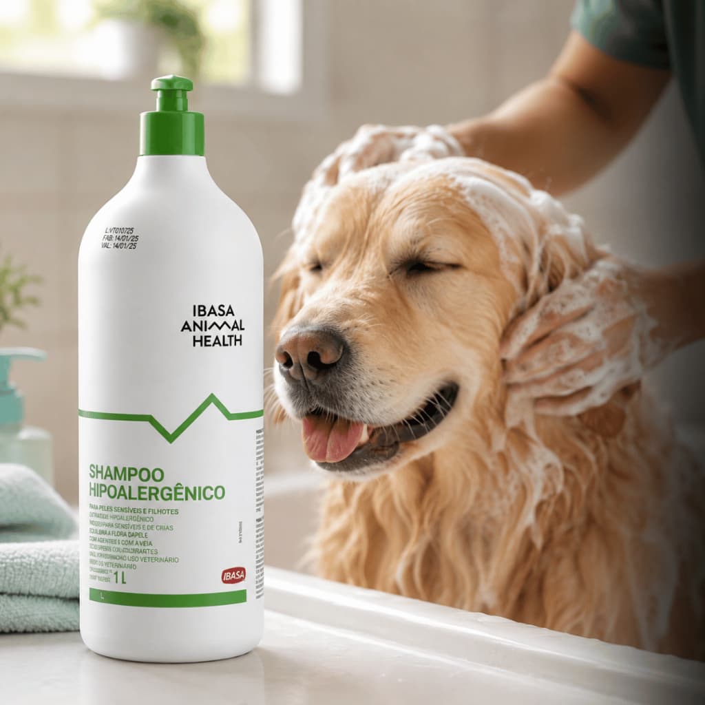 Shampoo Ibasa 1 Litro Hipoalérgico Higiene Delicada Animal Health