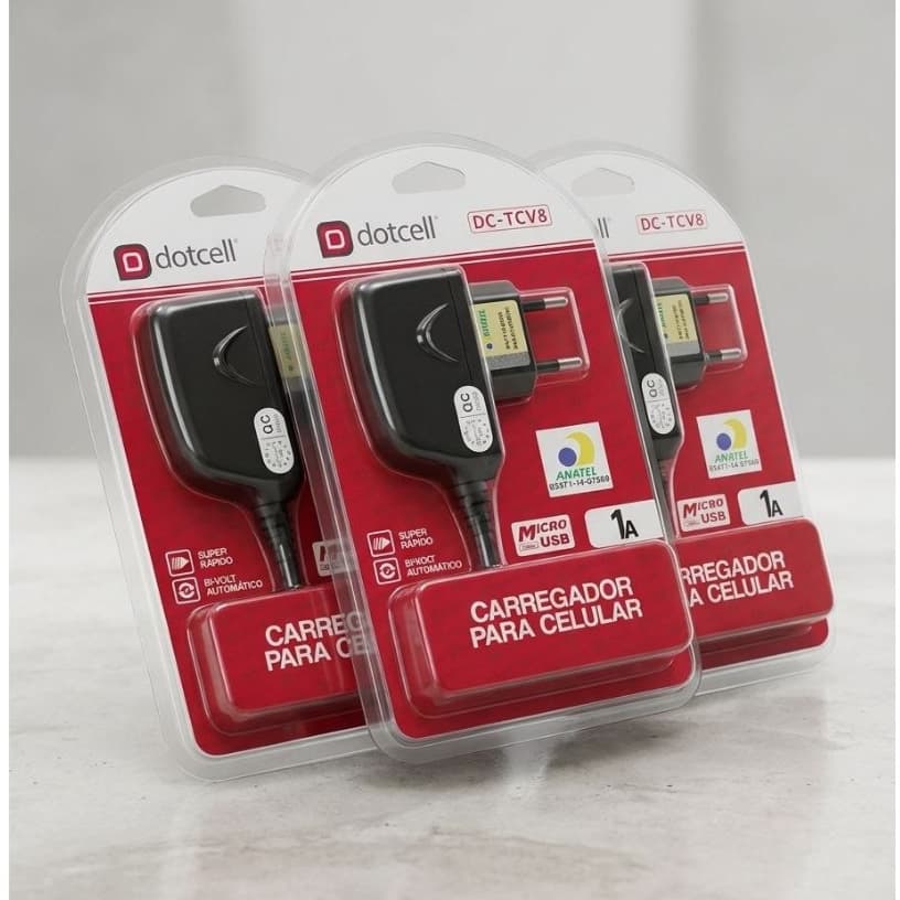 Combo Custo-Benefício: Carregadores V8 (3 Unidades) kit com 3 carregadores