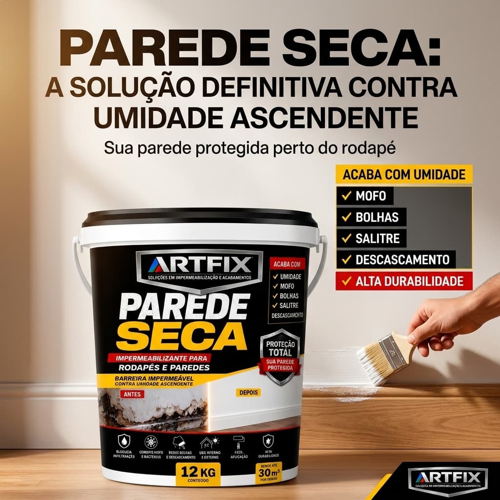 Impermeabilizante Rodapé 4KG e 12KG - Indicado como Barreira Contra Umidade e Infiltração