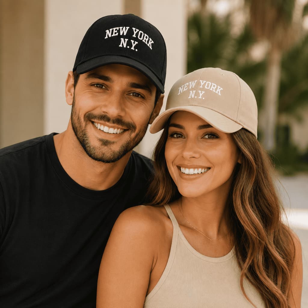 Kit 2 Bonés New York NY Bordado Strapback Ajustável Masculino Feminino Casual