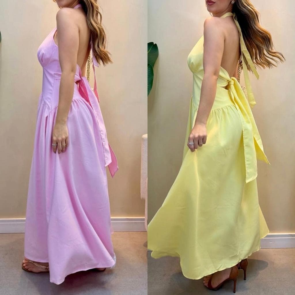 Vestido Feminino Longo Amarração – Moda Feminina