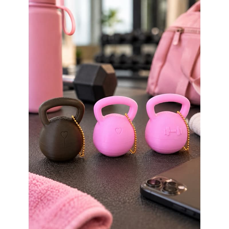 Chaveiro Kettlebell Porta Anel Aliança Fitness Mini Porta Joias para Academia Viagem Treino Presente Fitness com Coração
