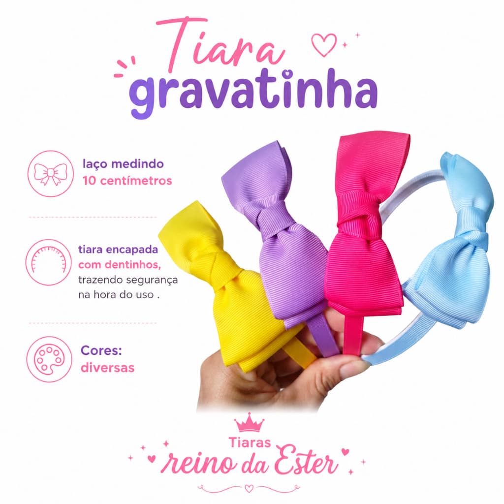 Tiara laço gravatinha duplo tiara de menina tiara infantil tiara clássicas