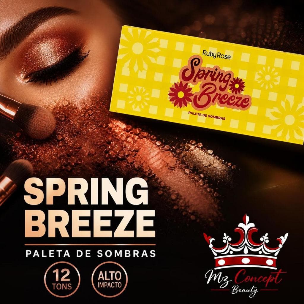 Paleta de Sombras Ruby Rose Spring Breeze - Alta Pigmentação e Cores Vibrantes com Glitter
