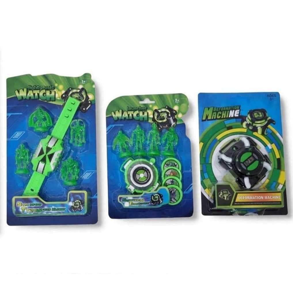 Kit Com 03 Relógios Ben 10 Onimitrix, Ominiverse e lancador Ben 10 Aliens