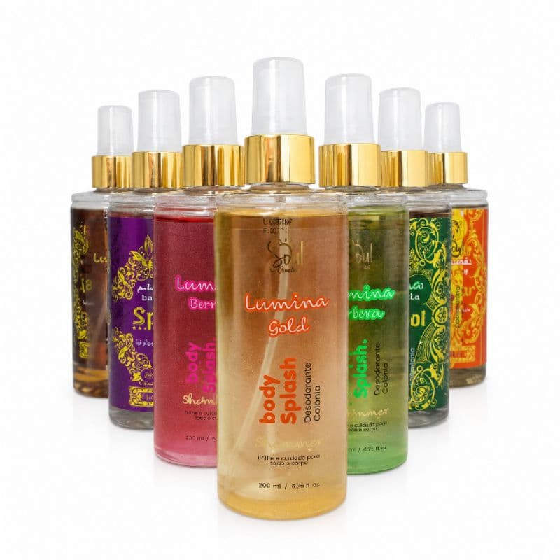 Soul Cosméticos Body Splash Lumina Shimmer 200ml – Desodorante Colônia Perfumado com Brilho para o Corpo ENVIO IMEDIATO