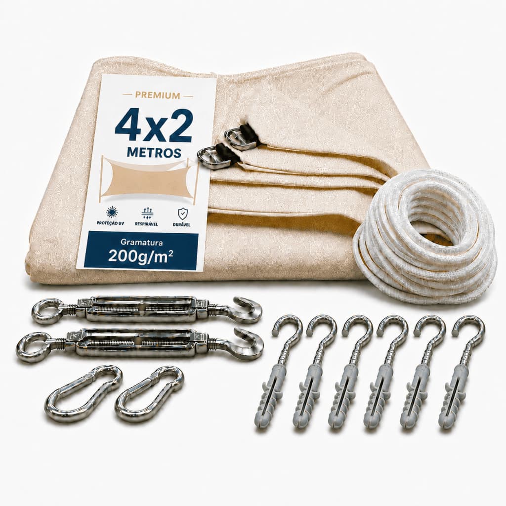 Lona Tela Pergolado Toldo Sombrite 90% Shade jardim Piscina Sombreiro Tenda Resistente 200g/m² 4x2m
