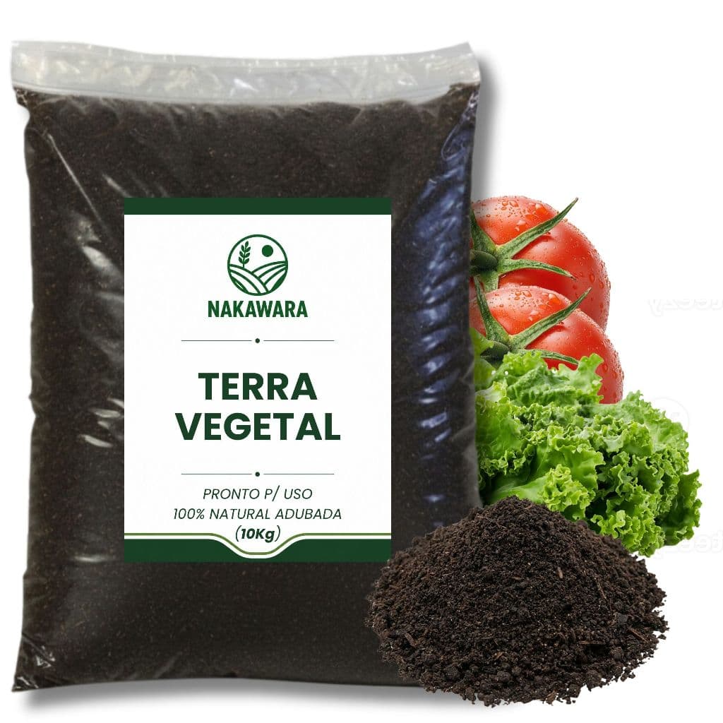 Terra Vegetal Orgânica Adubada 10 Kg Para Horta Hortaliças Jardim Plantas Flores Vasos Canteiros