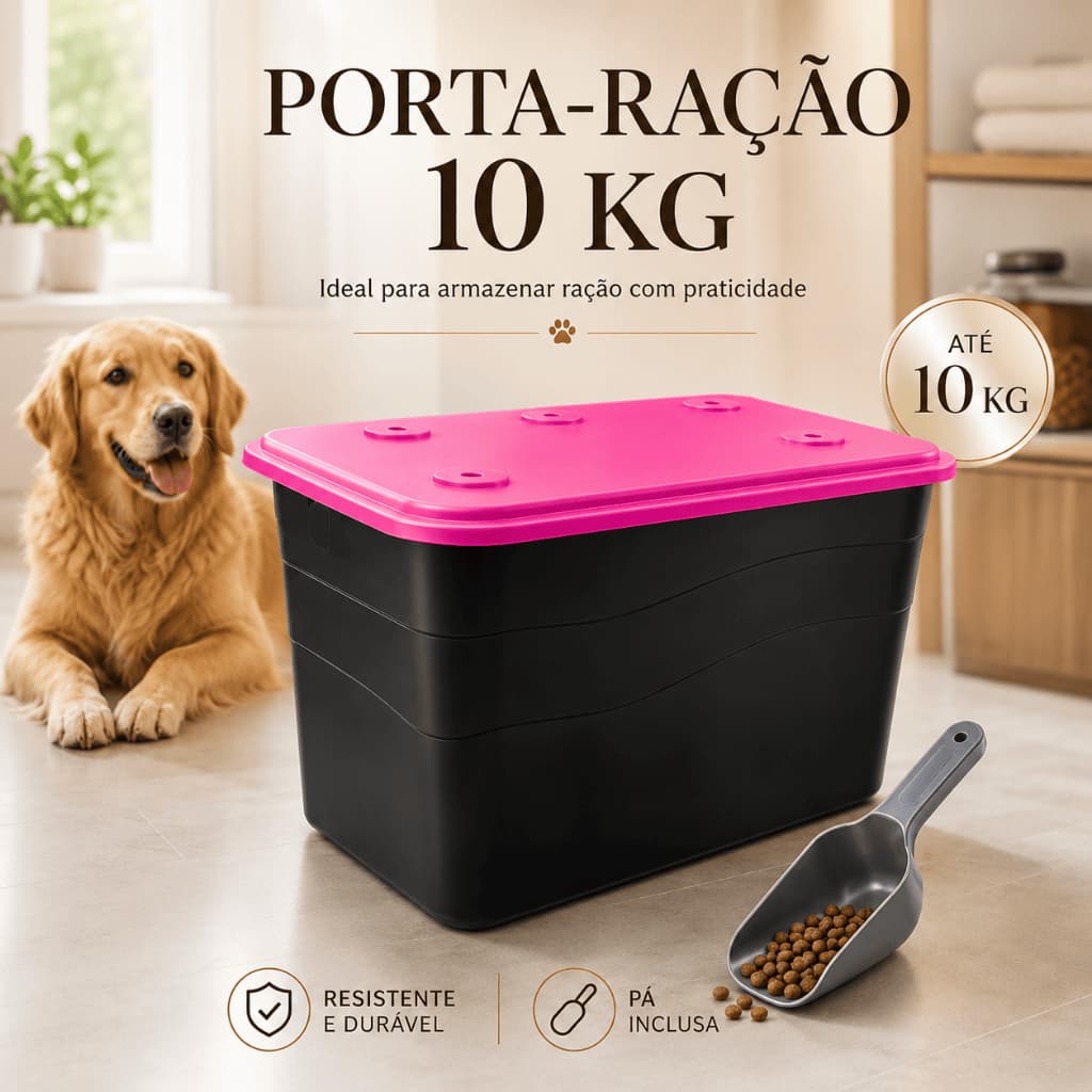 Porta Armazenador Ração Pote Container Até 10 Kg Resistente + PÁ