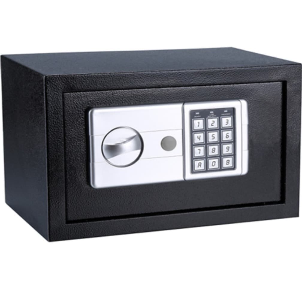 Cofre Digital 200l Preto Grande Segurança Com Senha Preto Quadrado 25x36x25