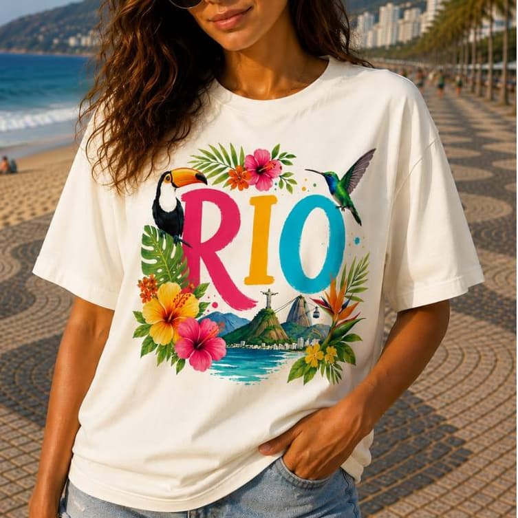 T-Shirt Feminina Camiseta Algodão Blusa Estampa Premium Verão Blusa Casual Moderna Confortável