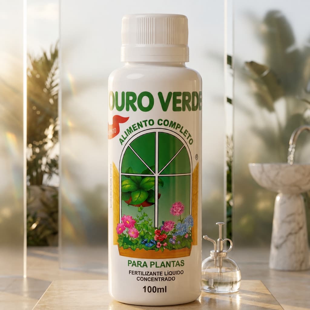 Fertilizante Ouro Verde 100ml Líquido Concentrado para Plantas e Flores Adubo