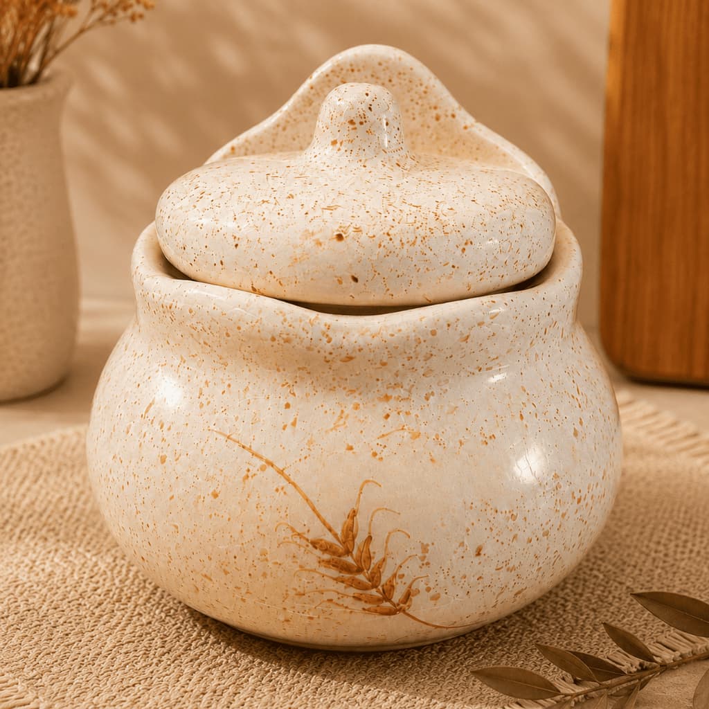 Saleiro de Mesa Pintado a Mão em Cerâmica/Porcelana P/ Cozinha, Decoração e Presente