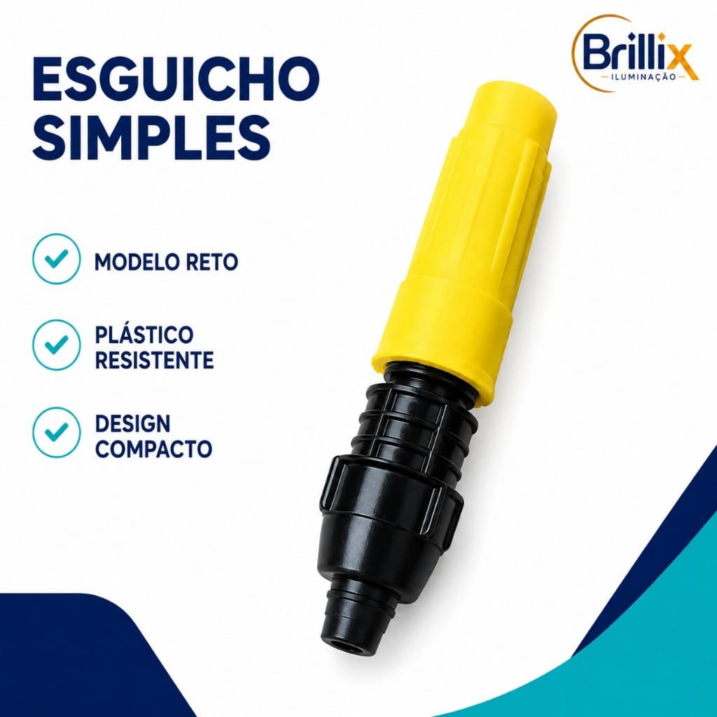 Esguicho Reto Simples para Mangueira Jardim Lavagem e Irrigação – Kits 1, 2, 5 ou 10 Unidades