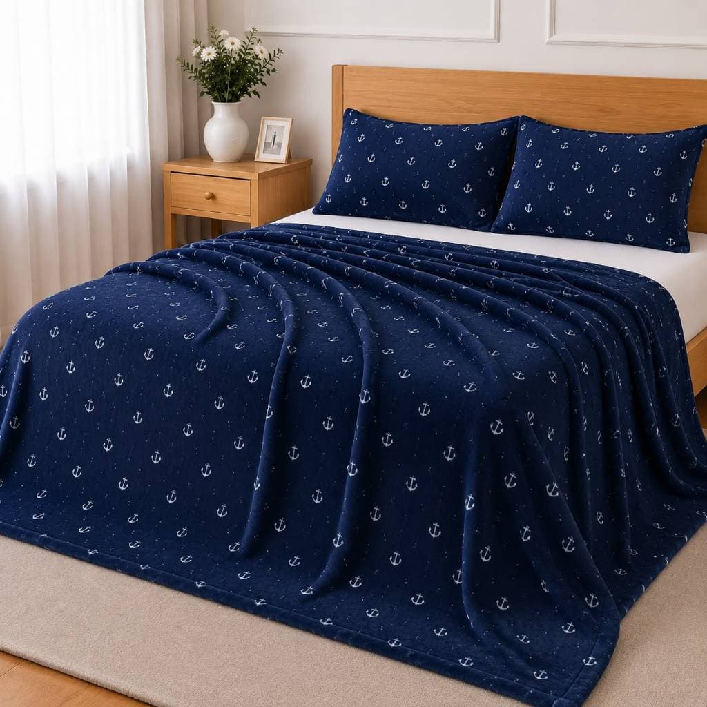 Cobre Leito Queen Flanel 3 Peças Aveludado – Antialérgico e Toque Macio Premium 2,20 x 2,40m