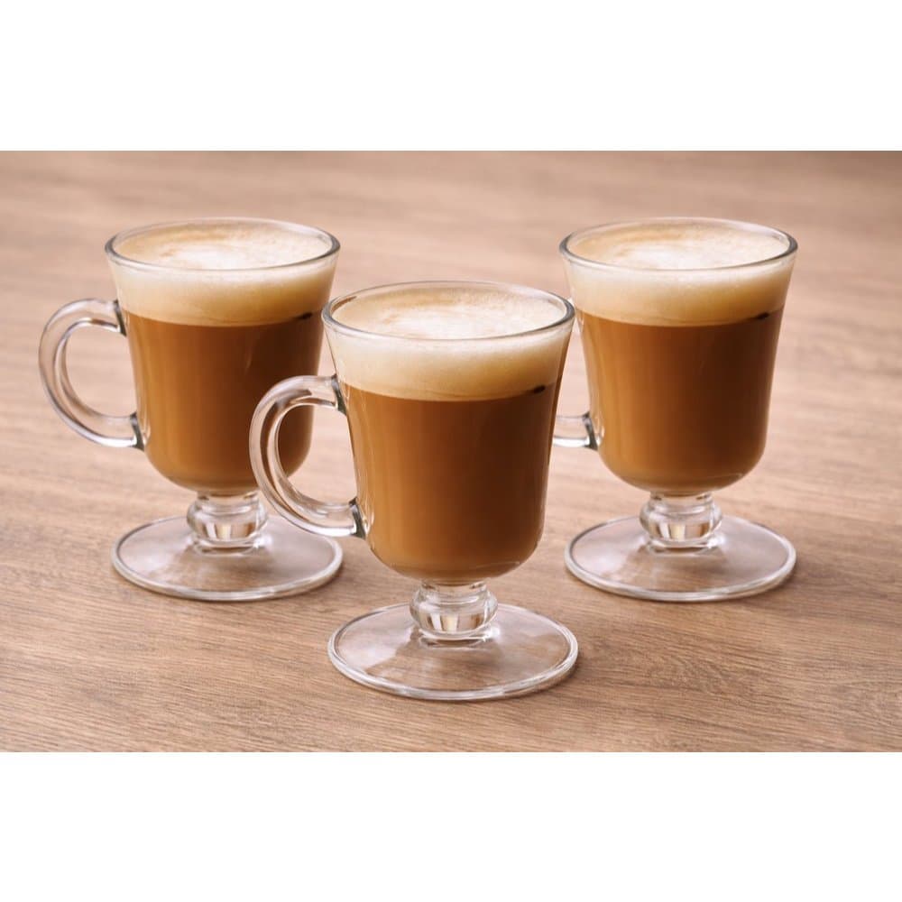 Jogo 3 Canecas Vidro 250ml Café Chá Capuccino