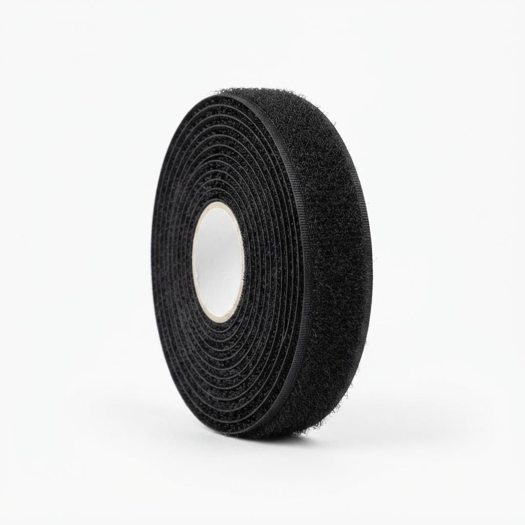 Fecho De Contato Fita Fixadora Velcro 5cm  Rolo Com 25 Metros Preto Macho e Femea