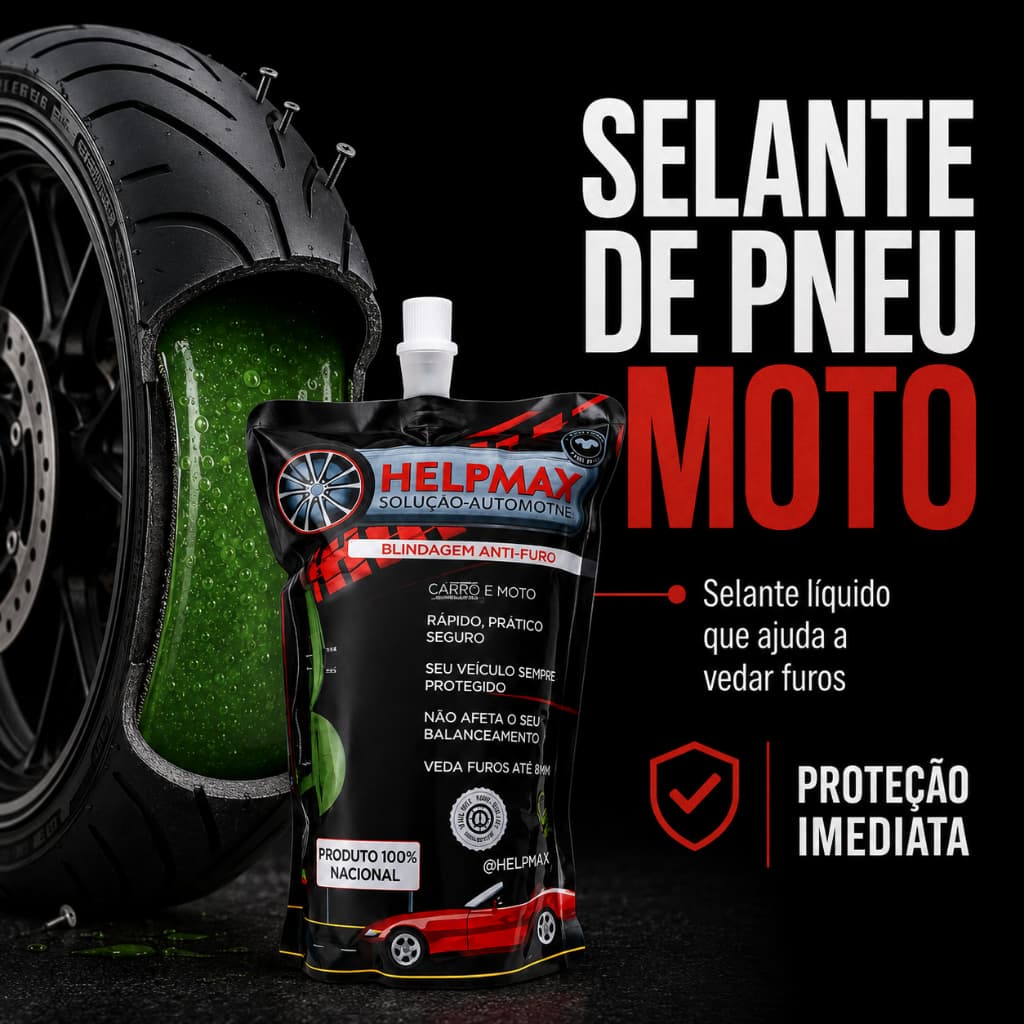 Selante Pneu Moto Cg 150 - Blindagem Tapa Furo Para Moto - Viagem Protegida 24h
