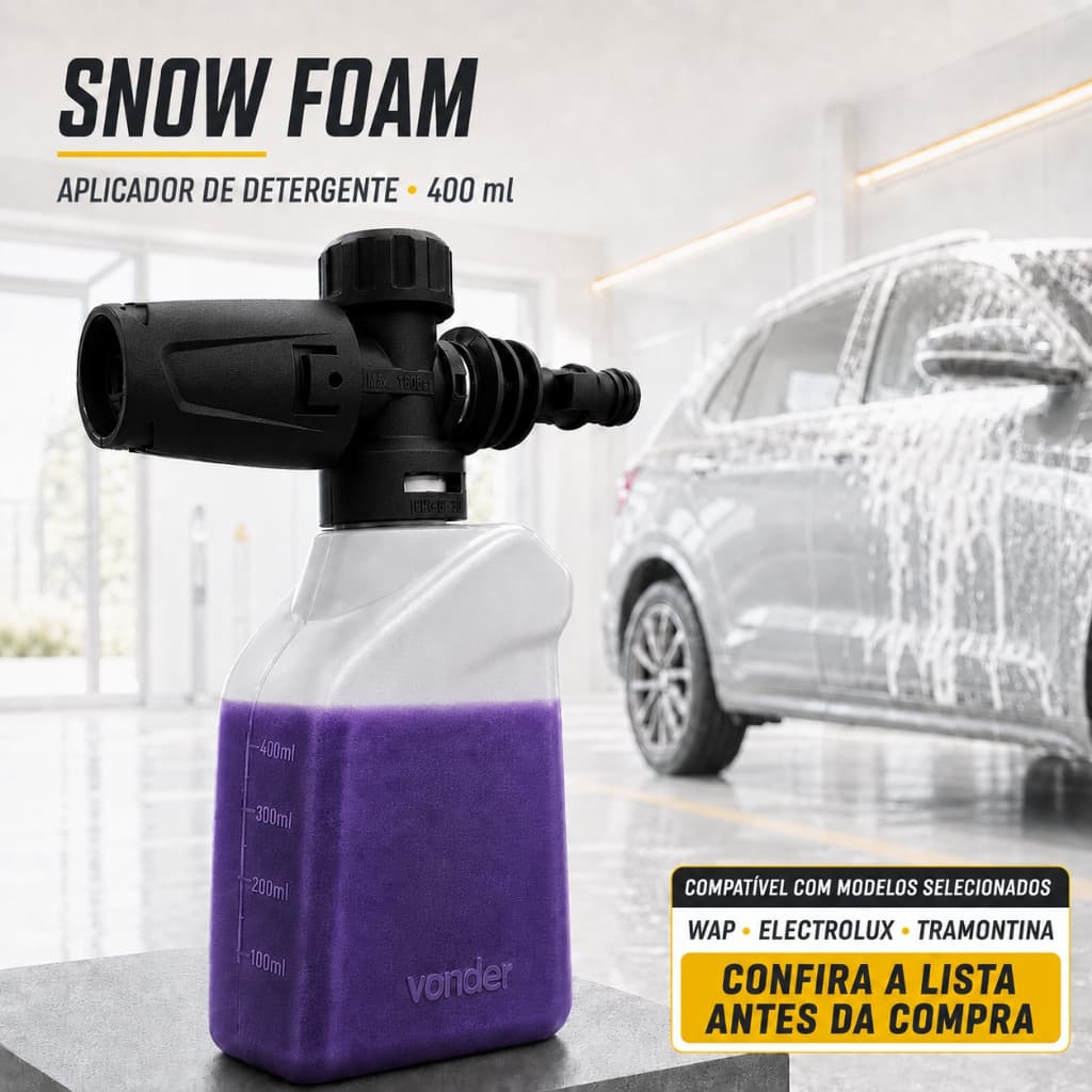Aplicador de Detergente para Lavadora Alta Pressão Snow Foam 400 ml Vonder Multimarcas