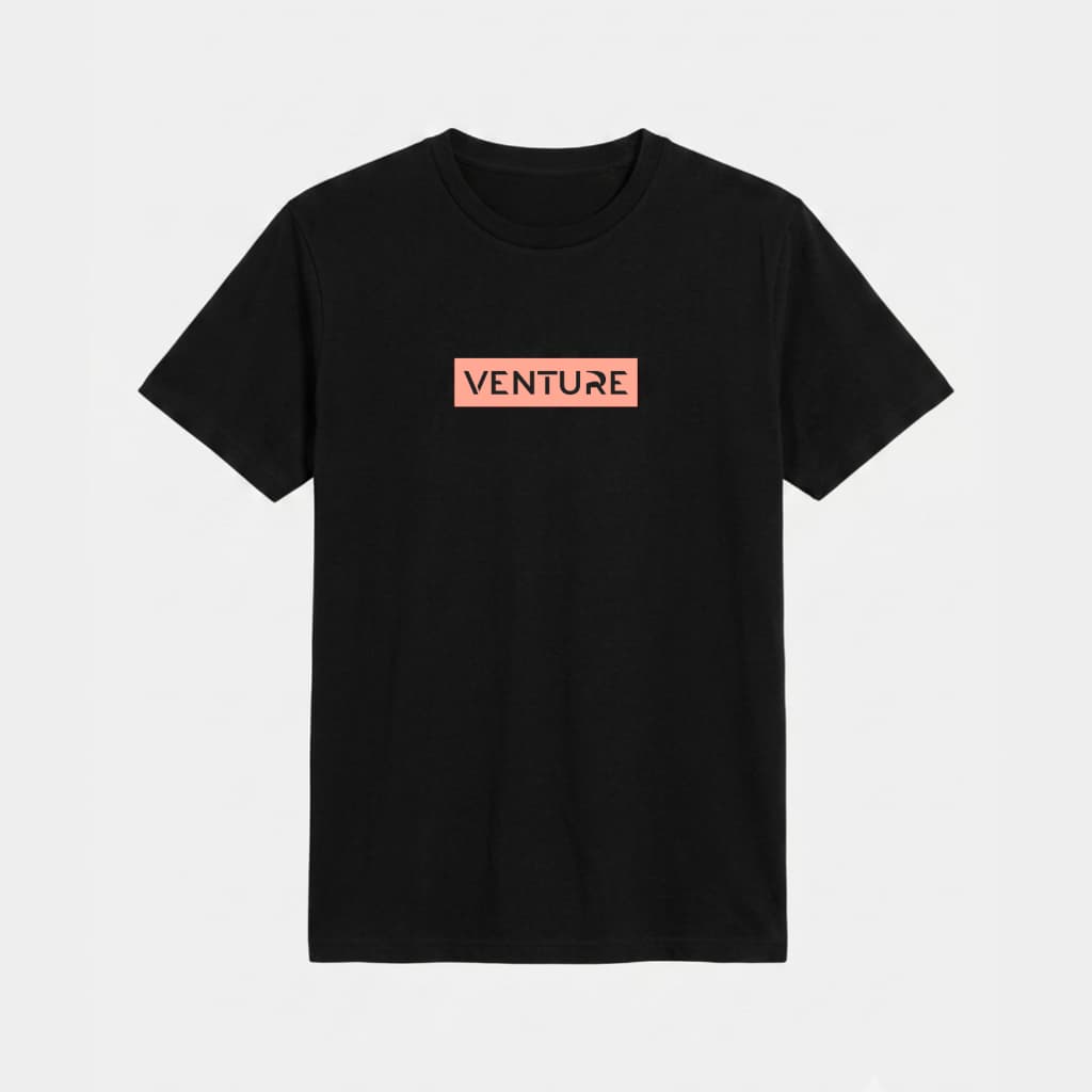CAMISETA REGULAR VENTURE ESSENCIAL BOX PRETA E ROSA