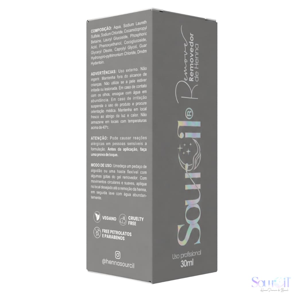 Gel Removedor de Henna Sobrancelhas Sourcil 30 ML