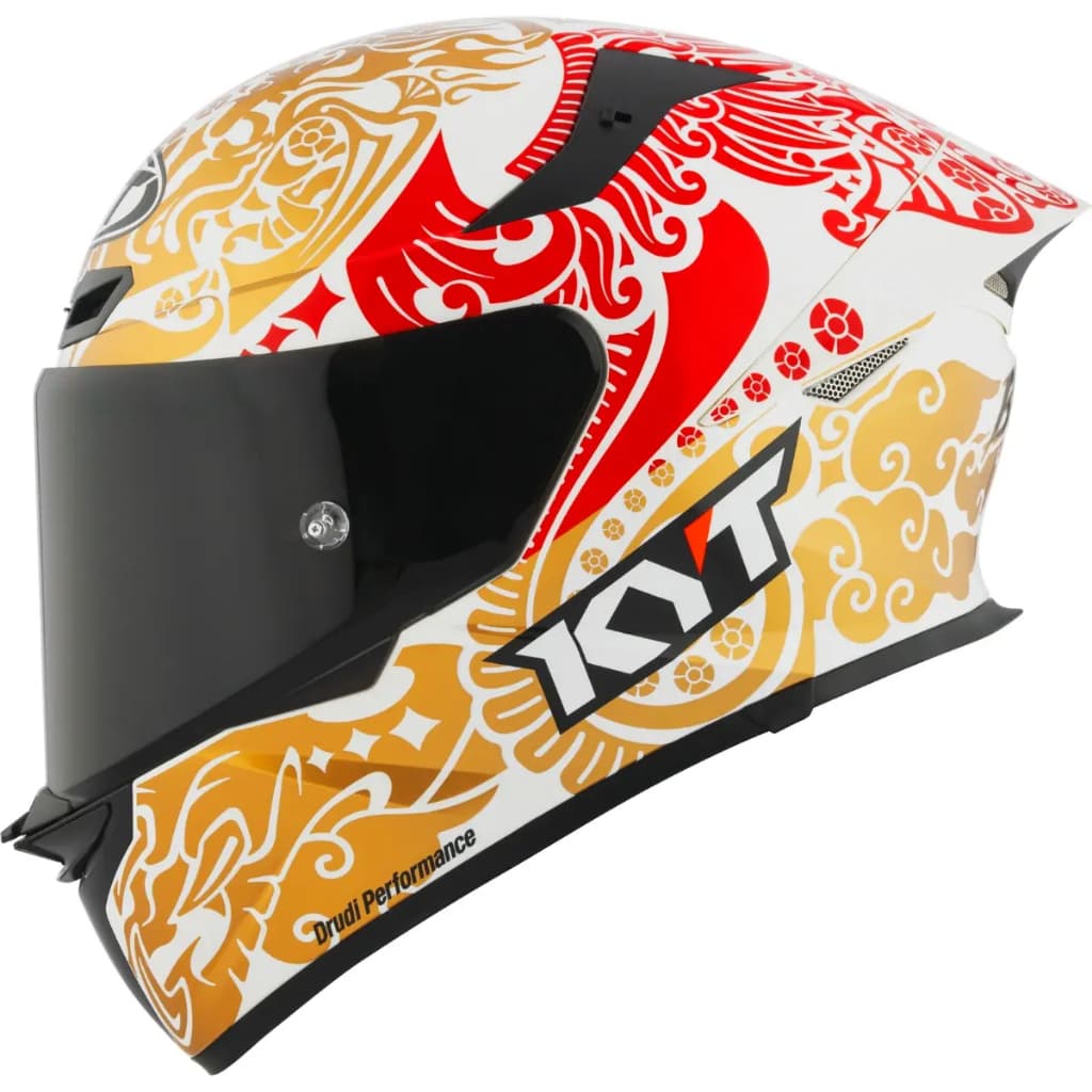 CAPACETE KYT TT REVO ENEA INDONESIA 2023 – Branco e Dourado