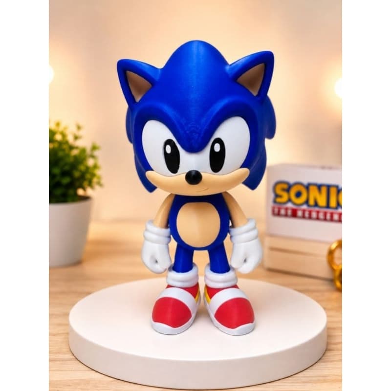 Boneco Sonic 17cm Escultura Decorativa colecionável Gamer Geek